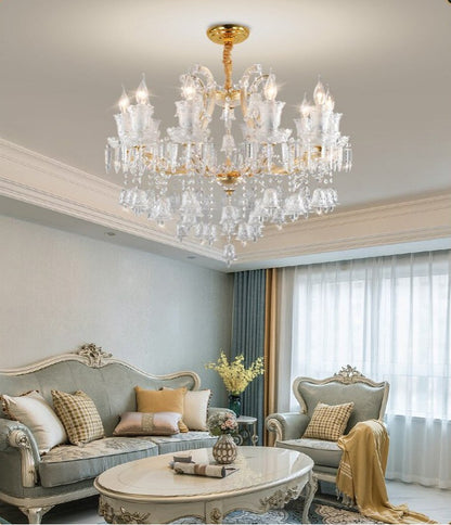 Villars-sur-Glane | European-style Wind Chime Luxury Crystal Candle Chandelier, 15 HeadsBy Miron Demid LLC