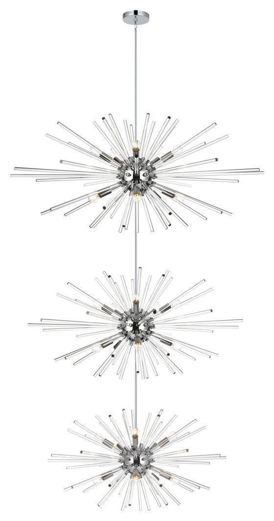 Elegant Lighting 46" Three Tiers Crystal Starburst ChandelierBy Elegant Furniture & Lighting