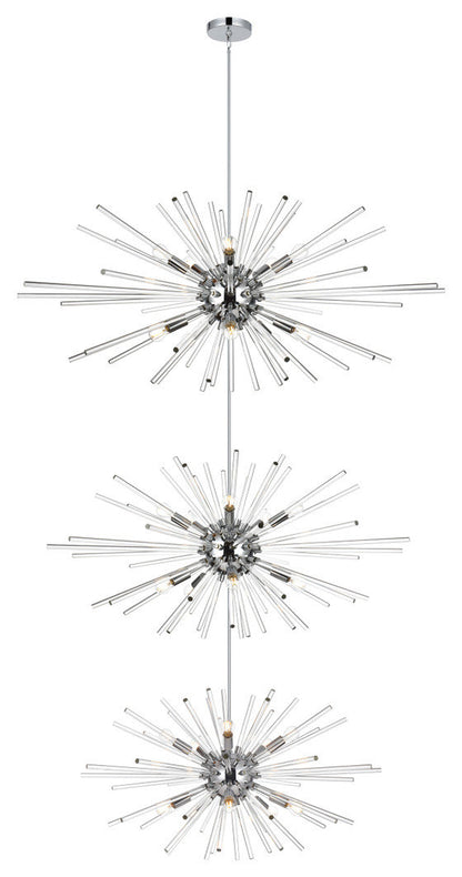 Elegant Lighting 46" Three Tiers Crystal Starburst ChandelierBy Elegant Furniture & Lighting