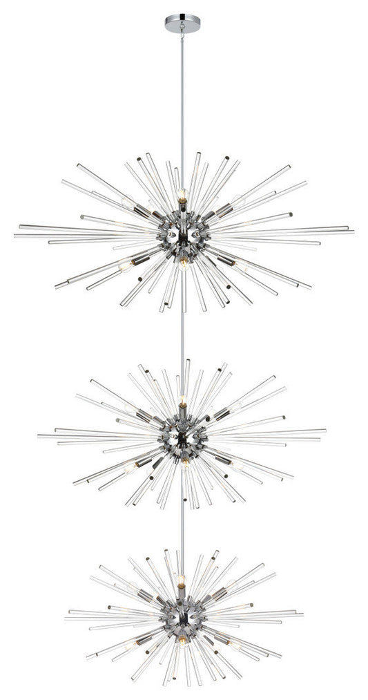 Elegant Lighting 46" Three Tiers Crystal Starburst ChandelierBy Elegant Furniture & Lighting
