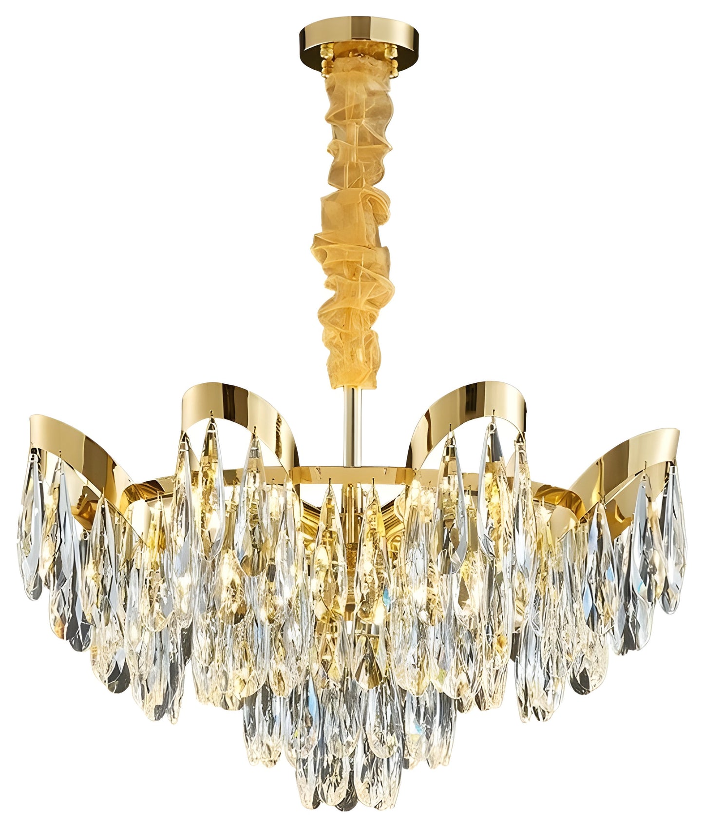 Albisola Superiore | Aristocratic Gold Crystal Ceiling Chandelier, 15 Lights - Dia31.5" / Dia80cmBy Miron Demid LLC