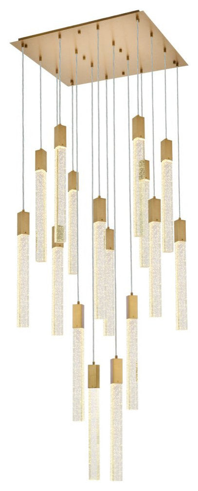 Elegant 2066G30SG Weston 16 Lights Pendant, Satin GoldBy Elegant Furniture & Lighting