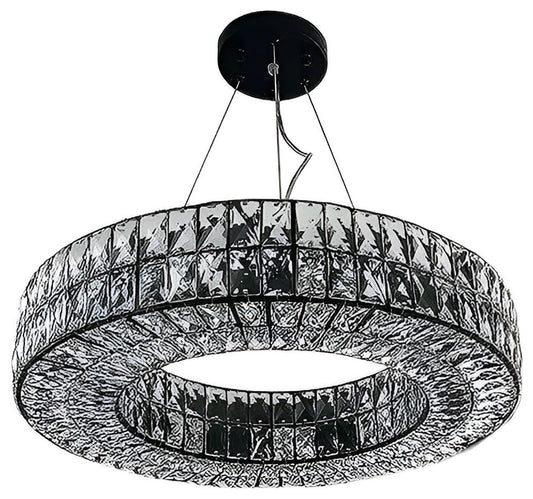 Inzago | Luxury Hanging Black Crystal Chandelier For Living Room, Dining Room, Dia39.4xh4.7", Warm Light, DimmableBy Miron Demid LLC