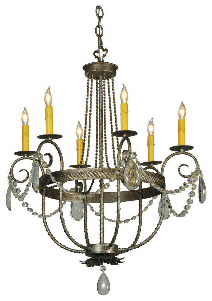 28.5W Antonia 6 LT Crystal ChandelierBy Meyda Lighting