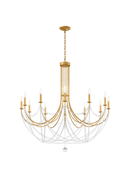 Verdana 43x43" 12 Light Transitional Large Chandelier, Heirloom GoldBy Schonbek