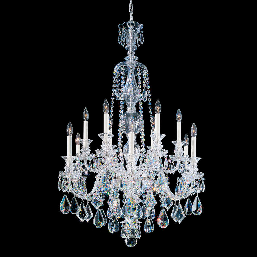 Hamilton 12-Light Chandelier in Silver With Clear Heritage CrystalBy Schonbek