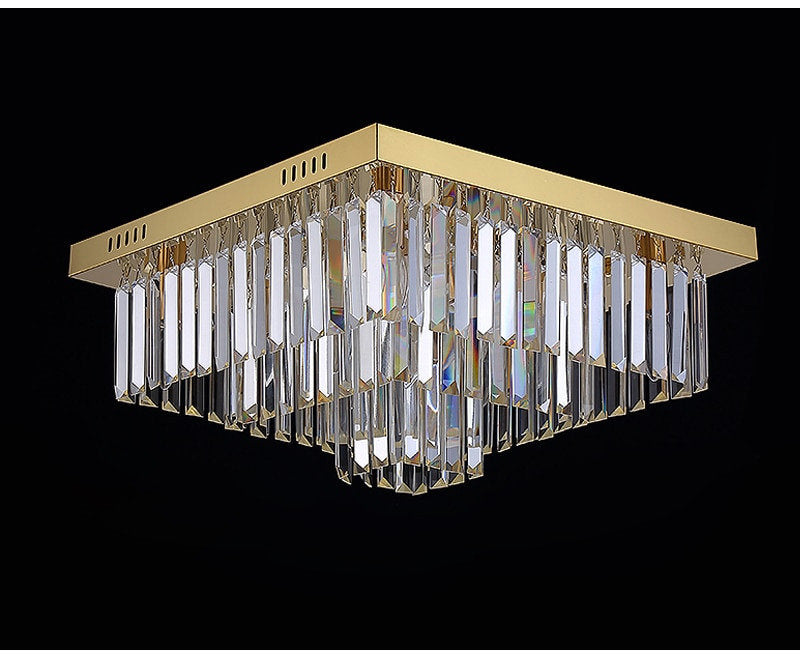 Bagnolo in Piano | Gold Square Crystal Chandelier, 39.4''By Miron Demid LLC