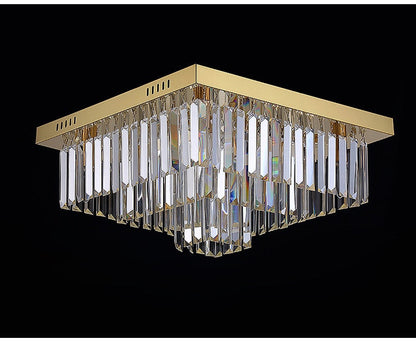 Bagnolo in Piano | Gold Square Crystal Chandelier, 39.4''By Miron Demid LLC