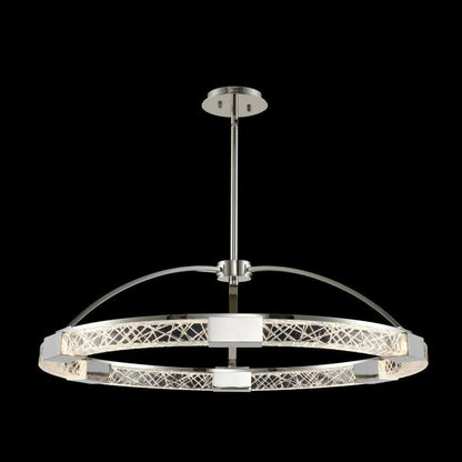Allegri Athena 32" LED Pendant, Polished Nickel With Firenze CrystalBy Allegri Crystal by Kalco Lighting