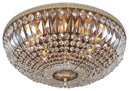 Lemire 24x10in 8 Lt Traditional Flush by Allegri, Antique GoldBy Allegri Crystal by Kalco Lighting
