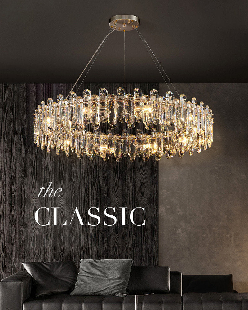 Agnadello | Creative Сrystal Ring Ceiling LED Chandelier for Bedroom, Medium - Dia31.5" / Dia80cm, Cool Light, Non-DimmableBy Miron Demid LLC