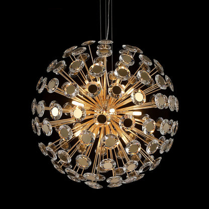 Pendant 18-Light Round Crystal Chandelier - GoldBy Michael Amini