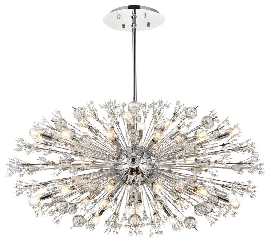 Elegant Lighting 2500D48C Vera 48 inch crystal starburst oval pendant in chromeBy Elegant Furniture & Lighting