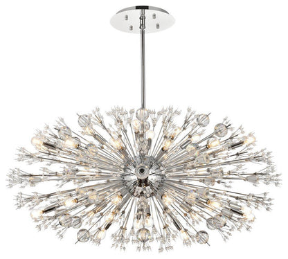 Elegant Lighting 2500D48C Vera 48 inch crystal starburst oval pendant in chromeBy Elegant Furniture & Lighting