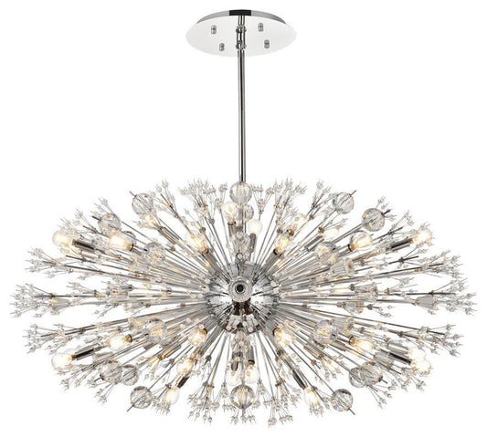 Elegant Lighting 2500D48C Vera 48 inch crystal starburst oval pendant in chromeBy Elegant Furniture & Lighting