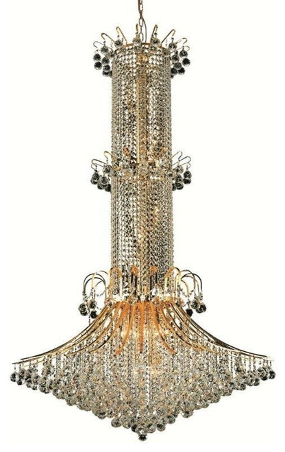 Elegant Lighting Toureg 20-Light Crystal Chandelier, Gold, Gold/Royal CutBy Elegant Furniture & Lighting