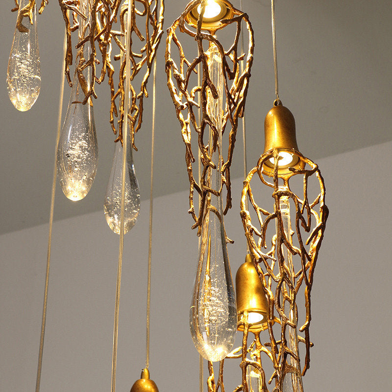 MIRODEMI? Andora | Creative Crystal Chandelier with Clear Glass Drops, 18 Lights, Warm LightBy Miron Demid LLC