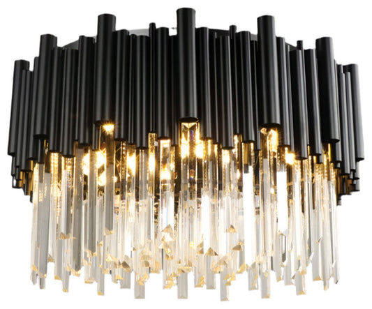 Vigo Crystal Ceiling Chandelier, Diameter 32"By Morsale.com