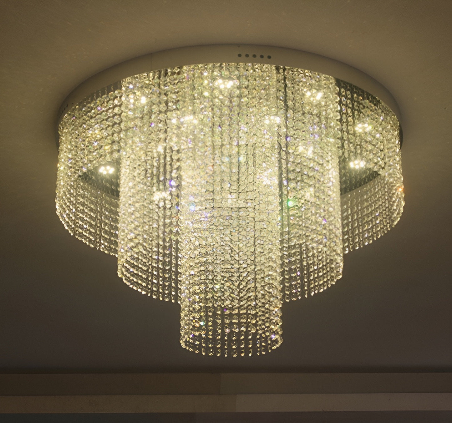 Accumoli | Modern Crystal LED Ceiling Lamp, Dia39.4xh27.5", Warm LightBy Miron Demid LLC