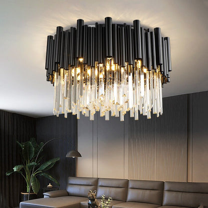 Vigo Flush Mount Crystal Chandelier, Diameter 32"By MORSALE