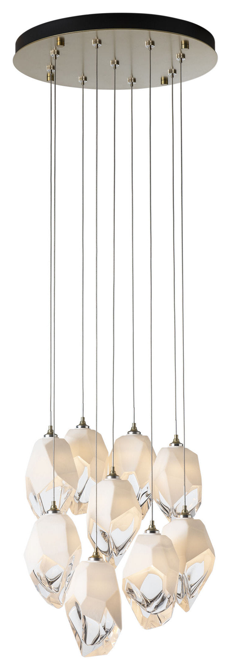 Chrysalis 9-Light Large Crystal Pendant Modern Brass White Crystal LongBy Hubbardton Forge