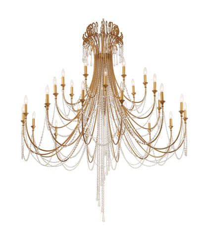 Crystorama Lighting Group ARC-1929-CL-MWP Arcadia 28 Light 61"W - Antique GoldBy Crystorama Lighting