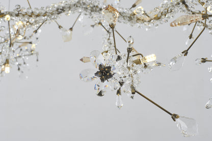 30-Light 70" Gold Stainless Steel Chandelier With Clear and Champagne CrystalsBy Design Living