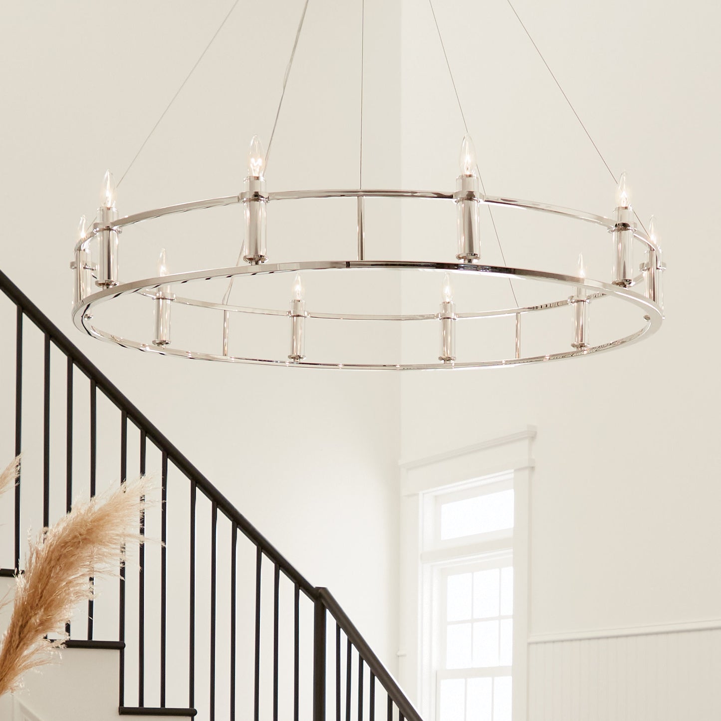 Kichler 52491 Rosalind 10 Light 50"W Crystal Candle Style - Polished NickelBy Kichler