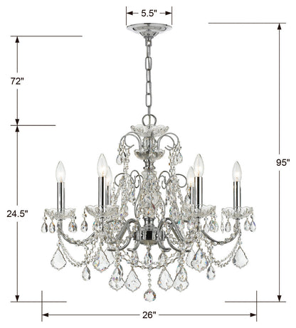 Crystorama Lighting Group 3226-CL-S Imperial 6 Light 26"W Crystal - PolishedBy Crystorama Lighting