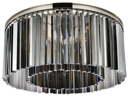 Elegant Lighting 1208F31-SS/RC Sydney 8 Light 32"W Flush Mount - Matte BlackBy Elegant Furniture & Lighting