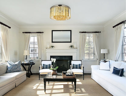 Elegant Lighting 1208F31-GT/RC Sydney 8 Light 32"W Flush Mount - Matte BlackBy Elegant Furniture & Lighting