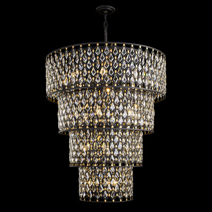 Windsor 21-Lt 4-Tier Crystal Chandelier - Carbon/Havana GoldBy Varaluz