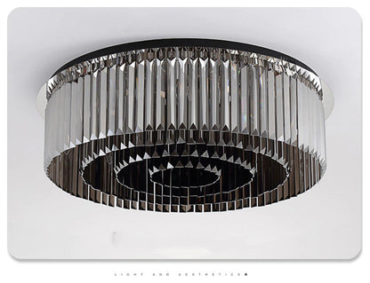 Adrano | Smoky Gray Crystal Chandelier, 23.6''By Miron Demid LLC