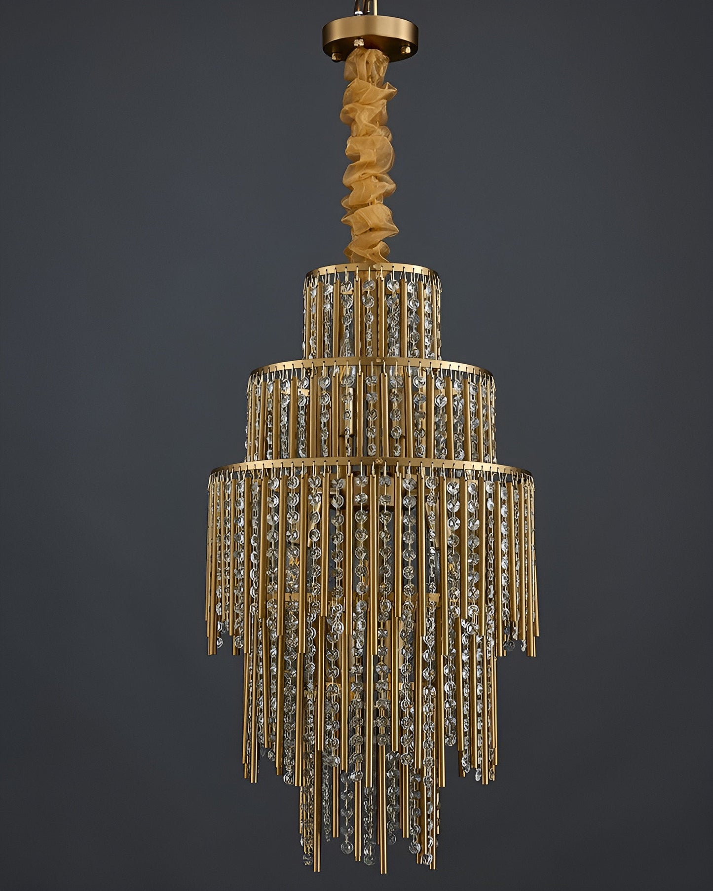 Antibes | Luxury Gold Chandelier With Crystal Balls, Cool Light, DimmableBy Miron Demid LLC