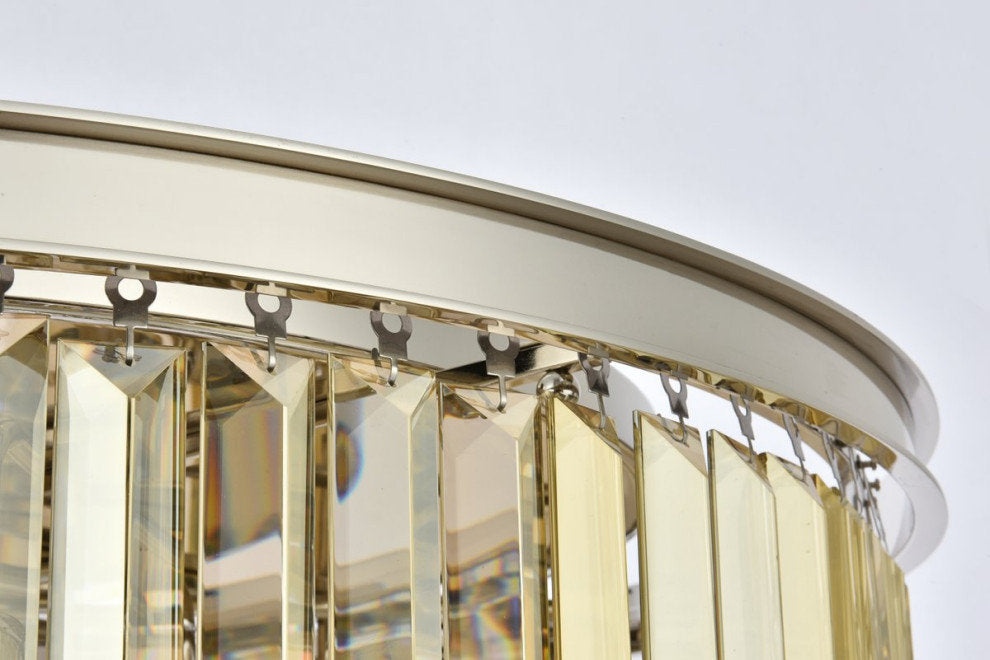 Elegant Sydney 10-Light Polished Nickel Chandelier Golden TeakBy Elegant Furniture & Lighting