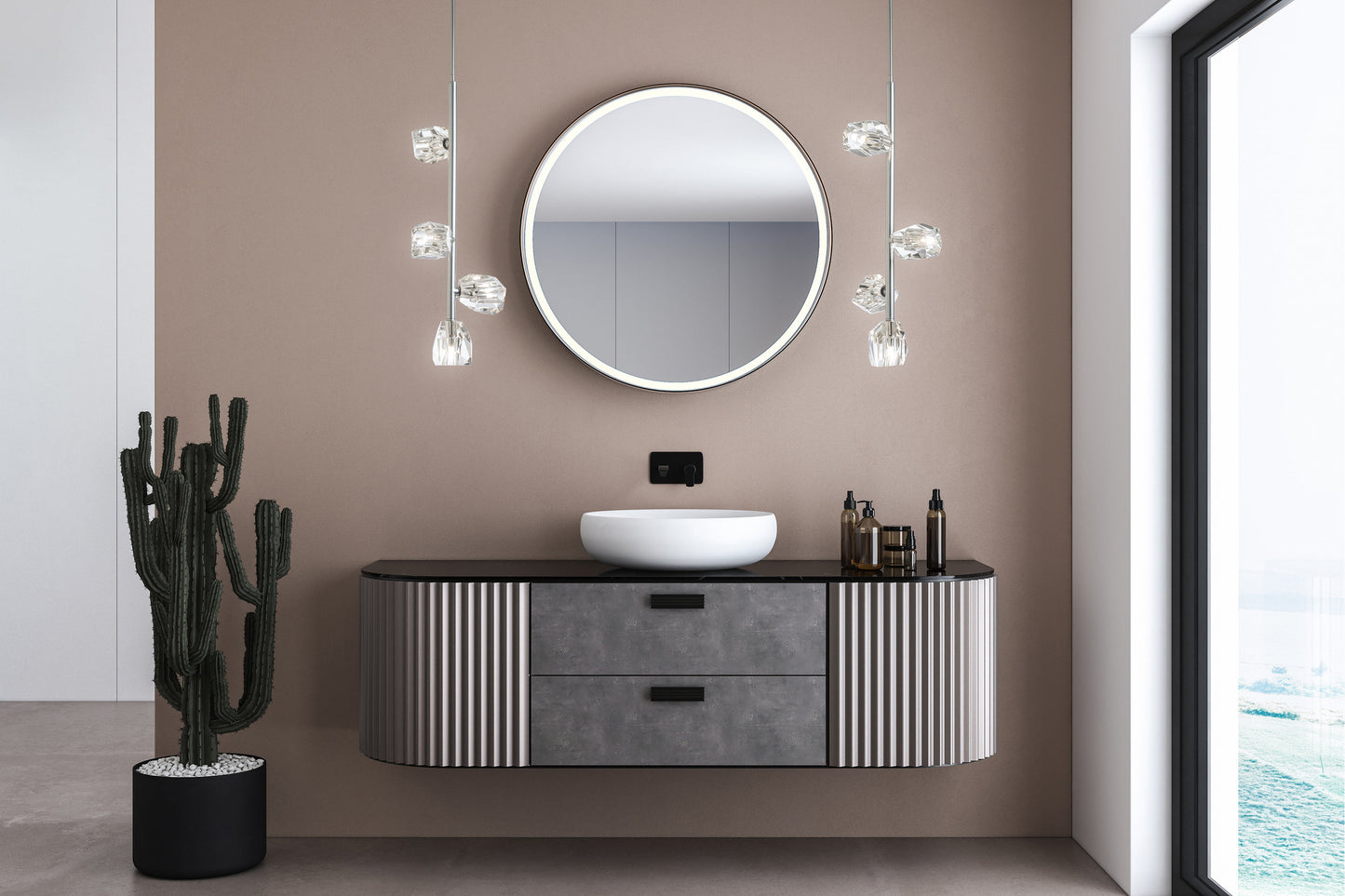 Gatsby Vertical Pendant, Sterling FinishBy Hubbardton Forge