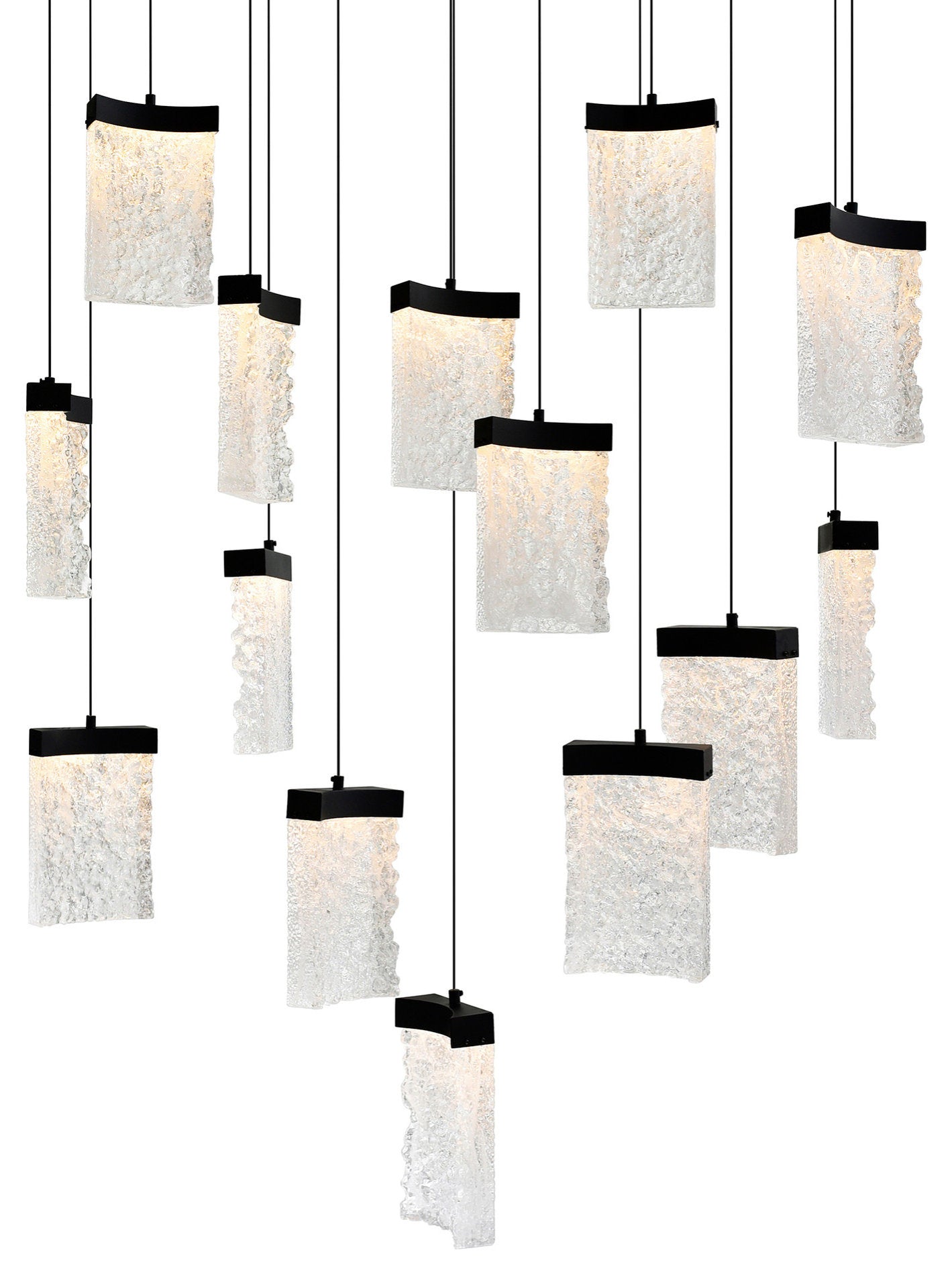CWI LIGHTING 1587P48-14-101-RC Lava Integrated LED Black ChandelierBy CWI Lighting