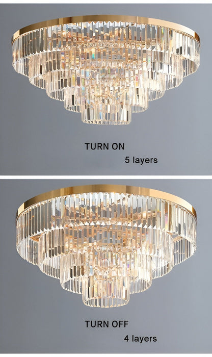 Afragola | Contemporary gold crystal ceiling chandelier, 5 LayersBy Miron Demid LLC