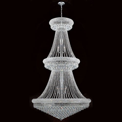 Empire 38-Light Chrome Finish with Clear-Crystals Chandelier