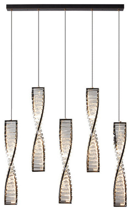 MIRODEMI? San Bartolomeo al Mare | Modern Gold Crystal Chandelier for Bedroom, Black, L30.3xw3.5xh19.6", Warm LightBy Miron Demid LLC