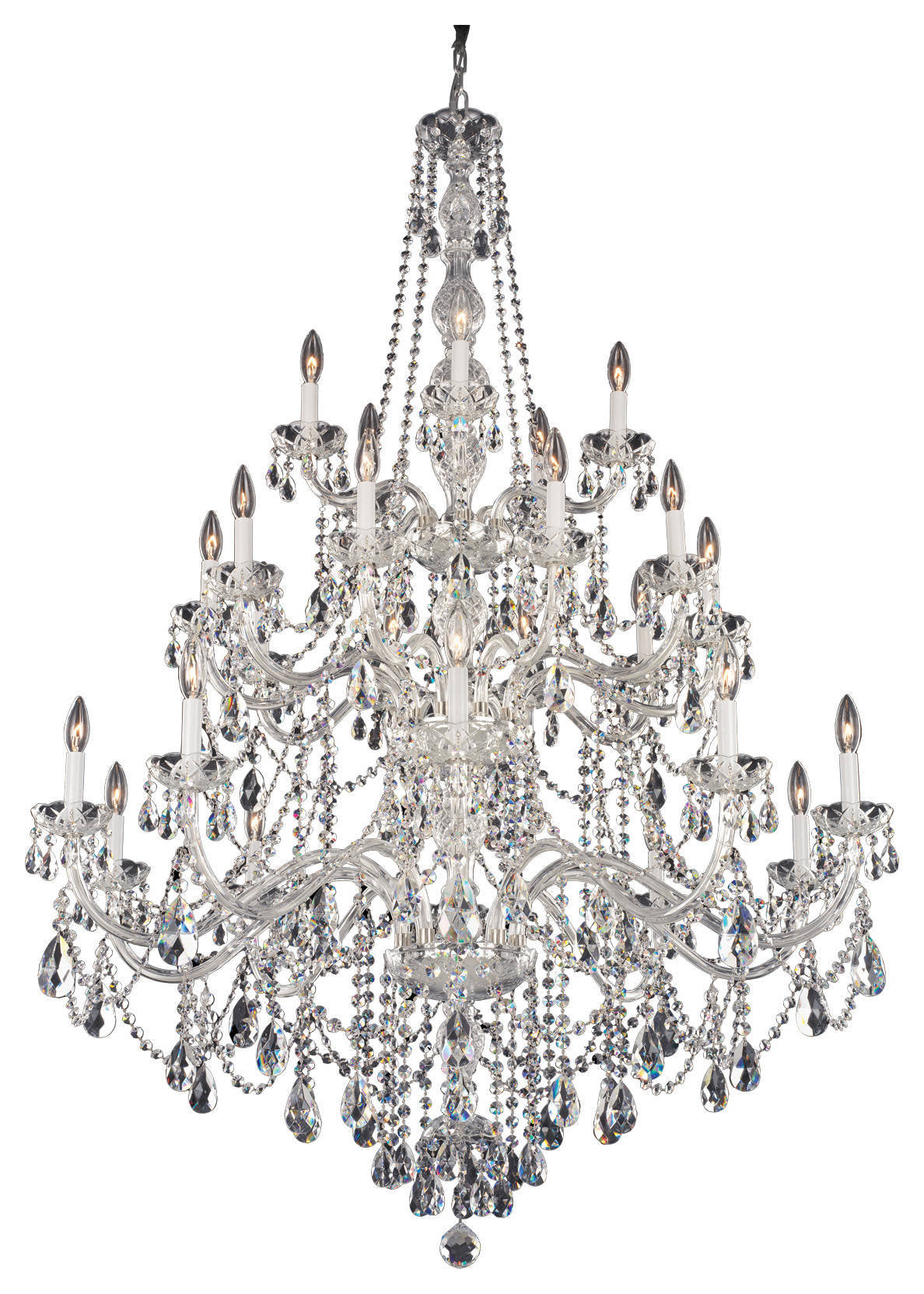Arlington 25-Light Chandelier in Silver With Clear Heritage CrystalBy Schonbek
