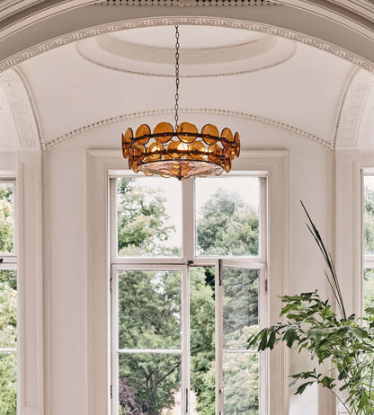 Solaris Disc Glass Chandelier