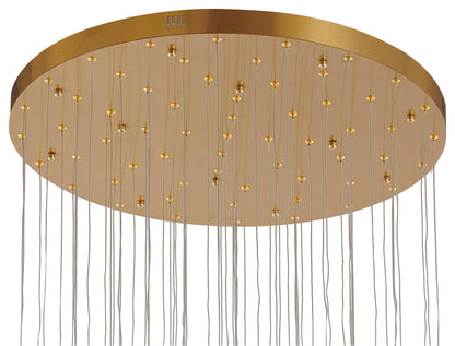 60-Light Antique Brass Metal Chandelier With Clear CrystalsBy Design Living