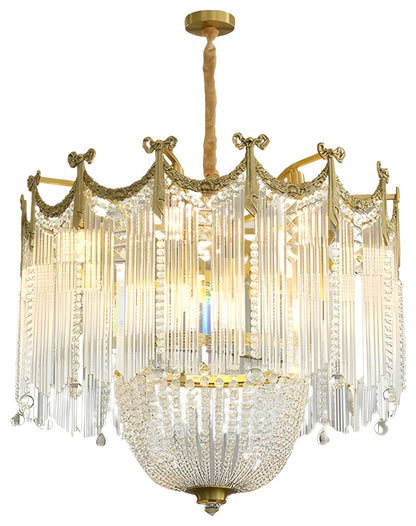 Imperia | Gorgeous Crystal Copper LED Chandelier for Dining Room, Bedroom, Dia19.7xh19.7"By Miron Demid LLC