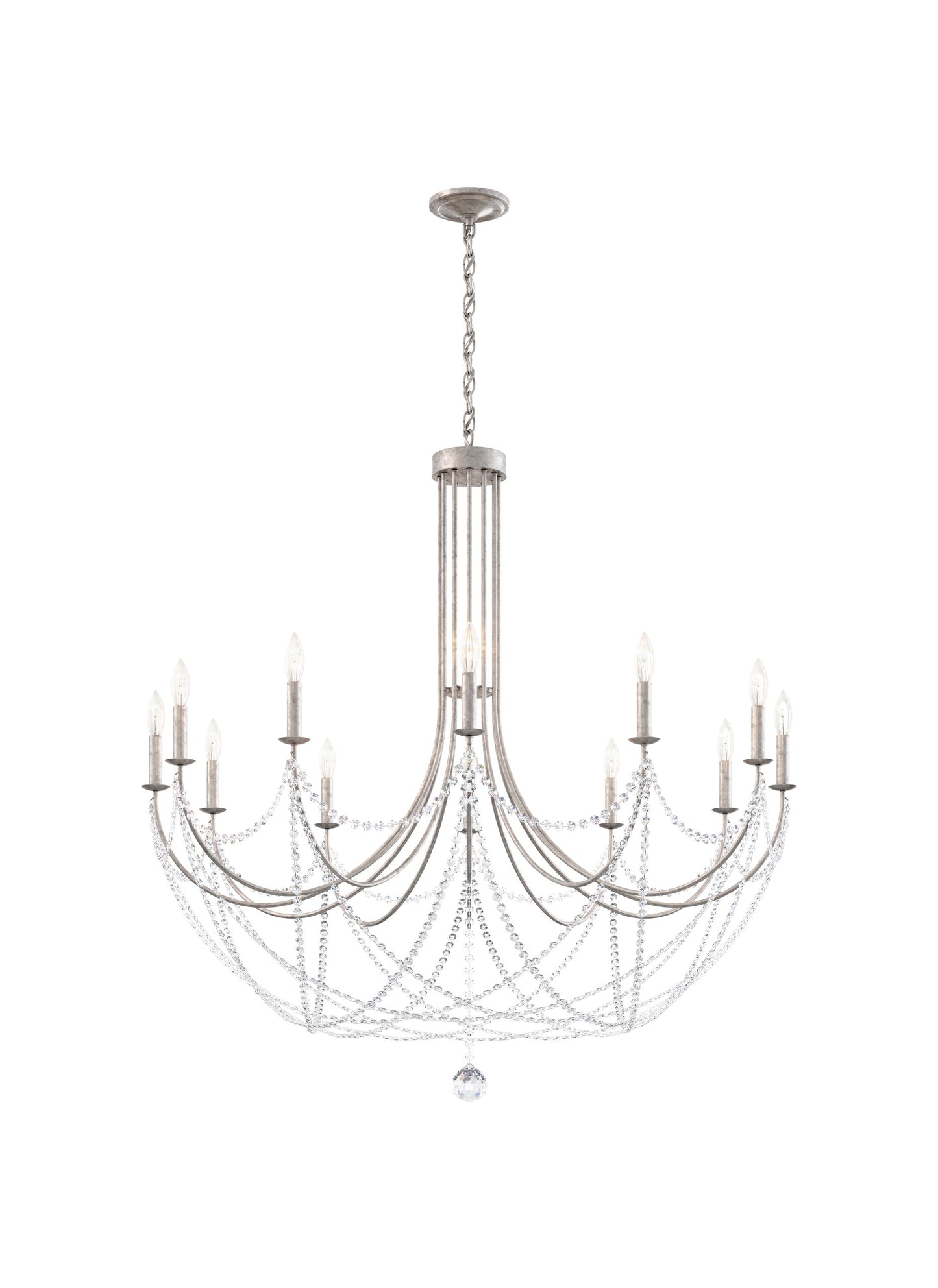 Schonbek Rj1012N-48H 12 Light Crystal Chandelier, Antique SilverBy Schonbek
