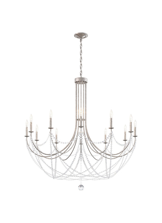 Schonbek Rj1012N-48H 12 Light Crystal Chandelier, Antique SilverBy Schonbek