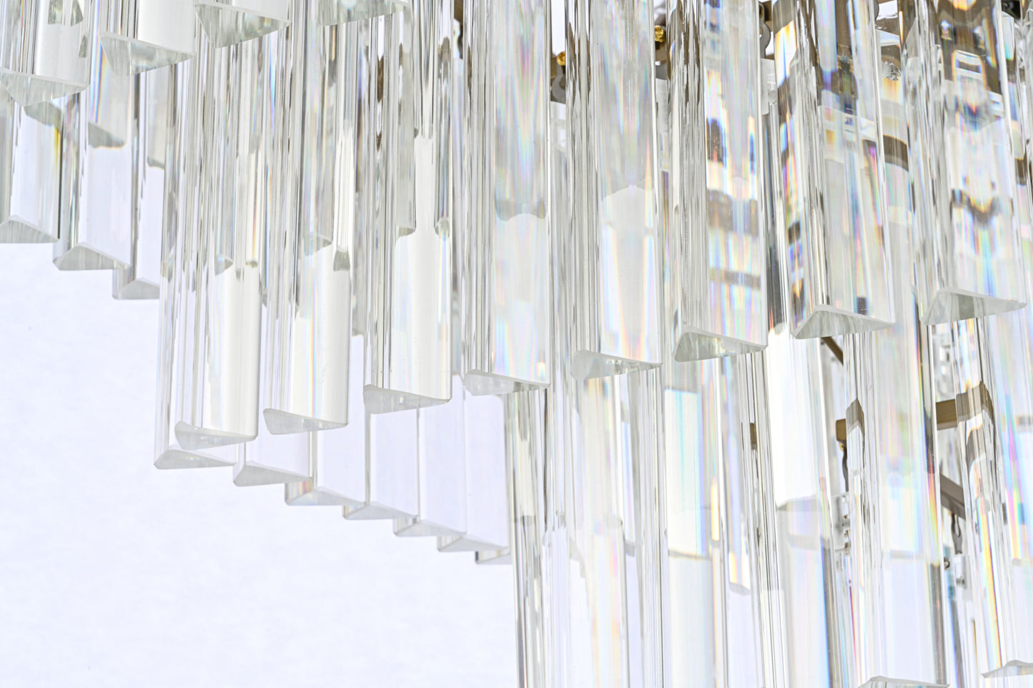 Elegant Lighting 1201S34 Sydney 21 Light 34"W Crystal Waterfall - Matte BlackBy Elegant Furniture & Lighting