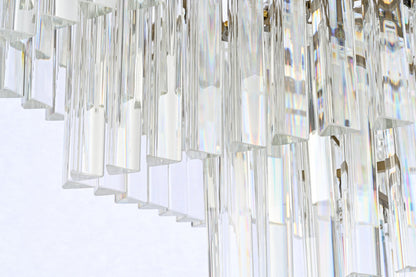 Elegant Lighting 1201S34 Sydney 21 Light 34"W Crystal Waterfall - Matte BlackBy Elegant Furniture & Lighting