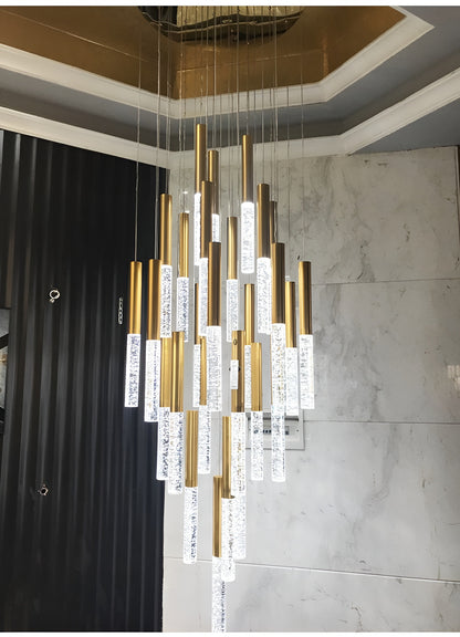 Manarola | Long LED Spiral Chandelier, 28 Lights (Spiral)By Miron Demid LLC