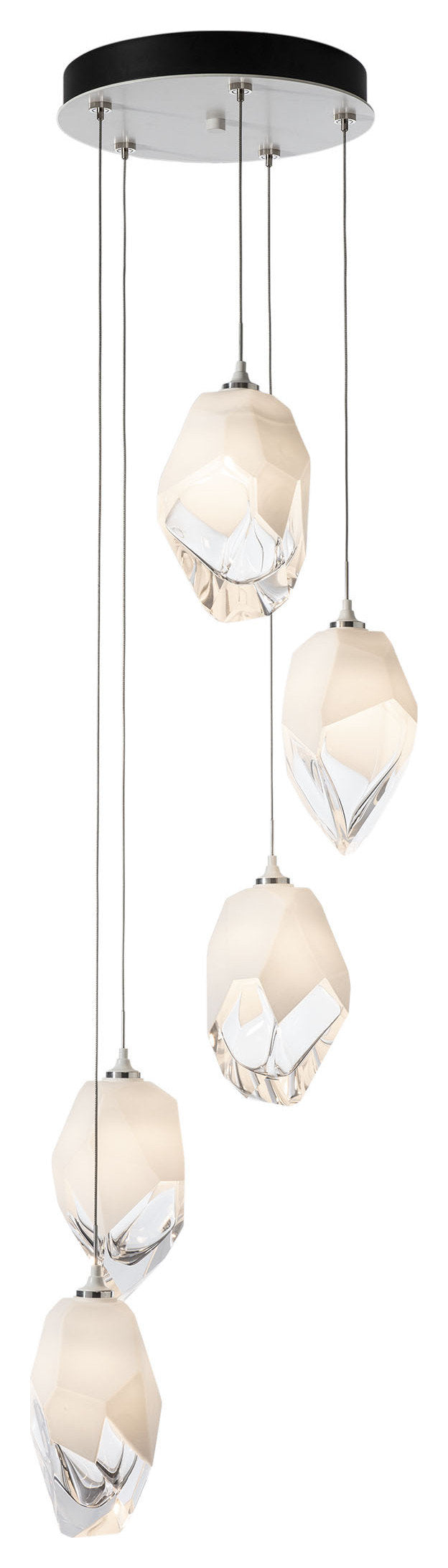 Chrysalis 5-Light Large Crystal Pendant White Finish- Long, White CrystalBy Hubbardton Forge